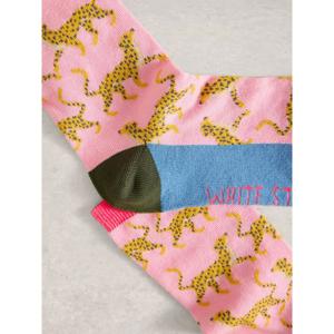 White Stuff Cheetah Print Ankle Socks